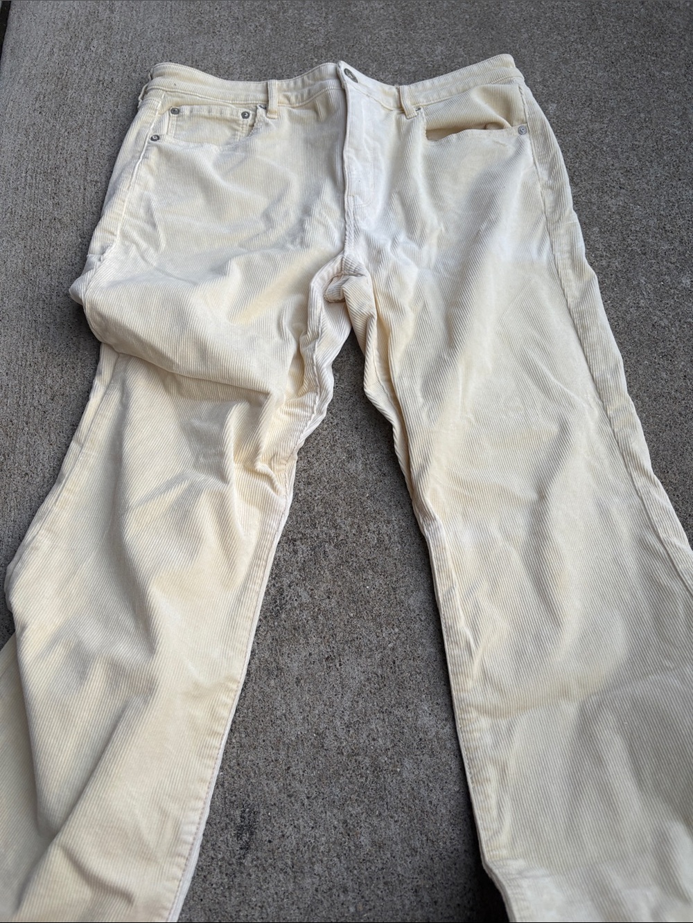 American Eagle Outfitters Cream Corduroy Pants - Straight Leg